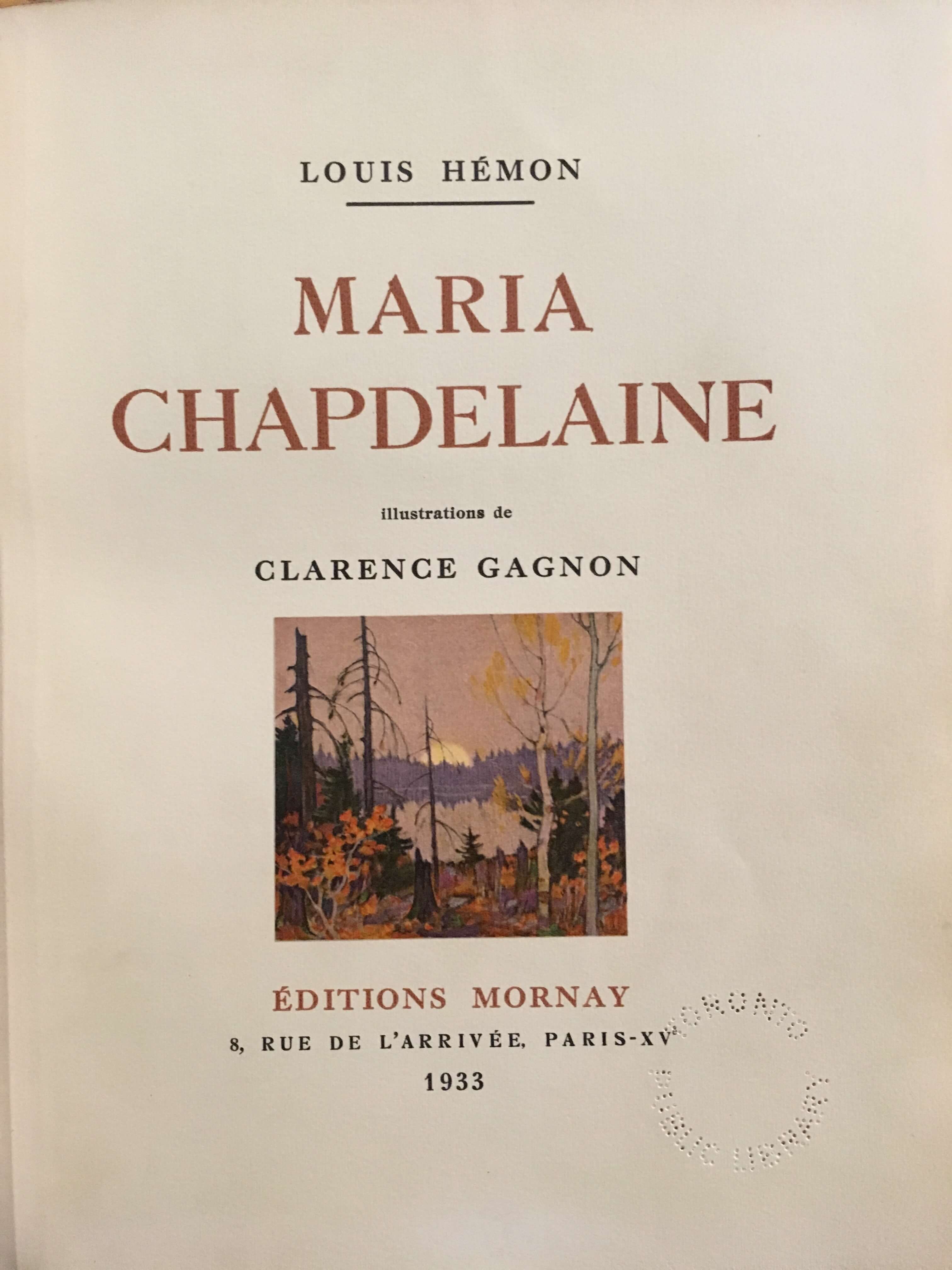 Maria Chapdelaine - Click to enlarge picture.